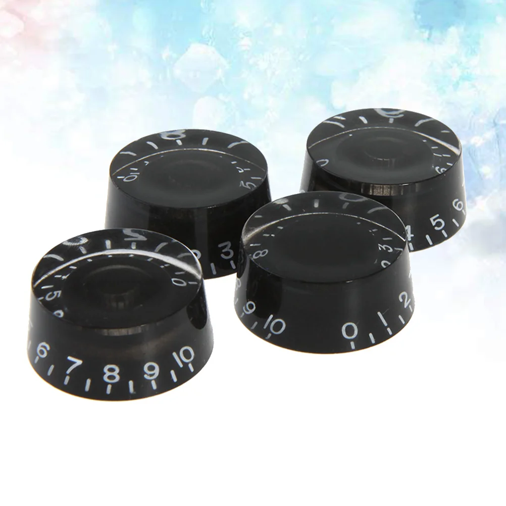 

Knobs Guitar Volume Tone Knob Screwelectric Control Dome Hat Black Bass