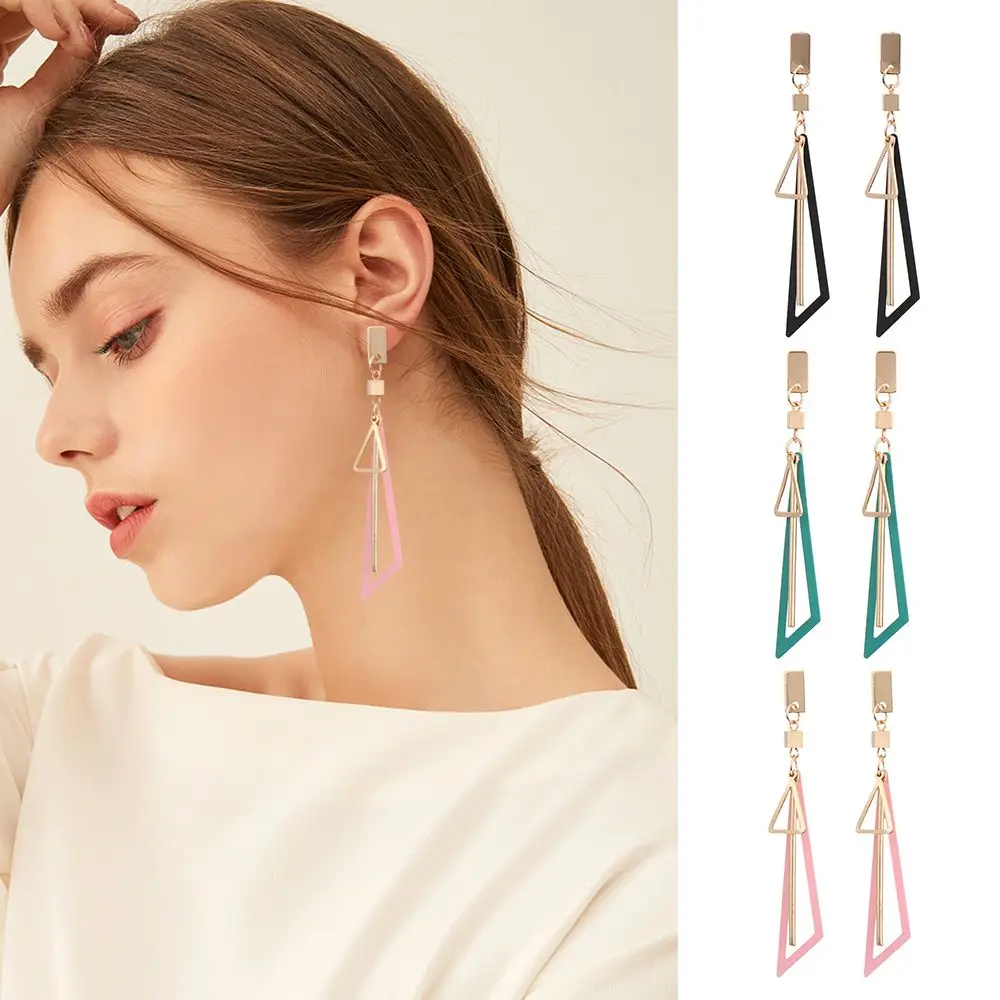 

Elegant Gifts Long Jewelry Triangle Earring Colorful Geometric Creative