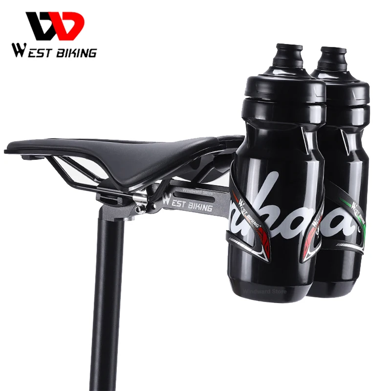

WEST BIKING Double Cup Bicycle Water Bottle Cage Saddle Extension Holder Cycling Kettle Brackets MTB Road Bike Accessories Parts