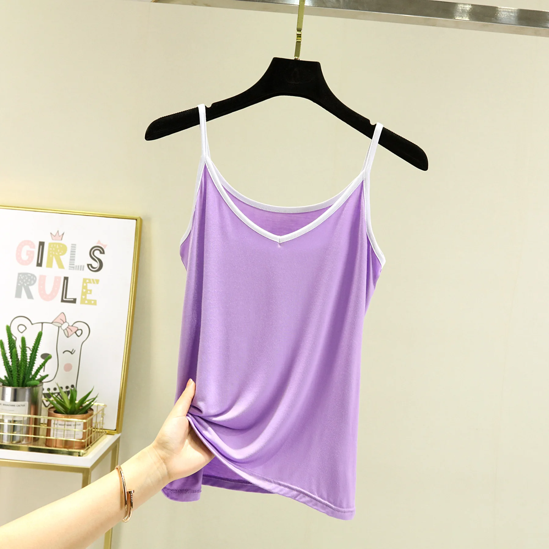 

V-neck Modal Suspender Women Wear Loose Sleeveless Bottoming Shirt Spring Summer And Autumn Inner Top Thin Versatile Simple Vest