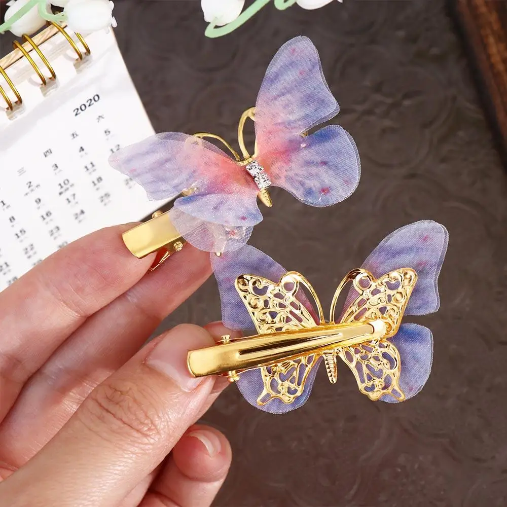 Набор заколок для волос из сплава 2 шт. красочные аксессуары в форме бабочки