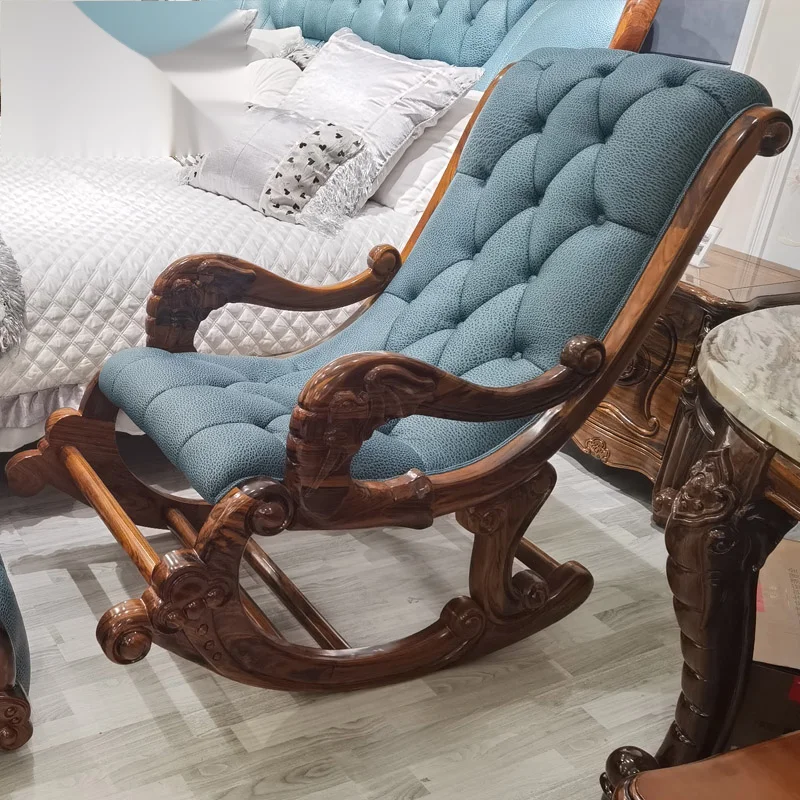 

Ebony rocking chair ebony rocking chair all solid wood lazy sofa leisure villa rocking chair lunch break balcony adult lounge ch