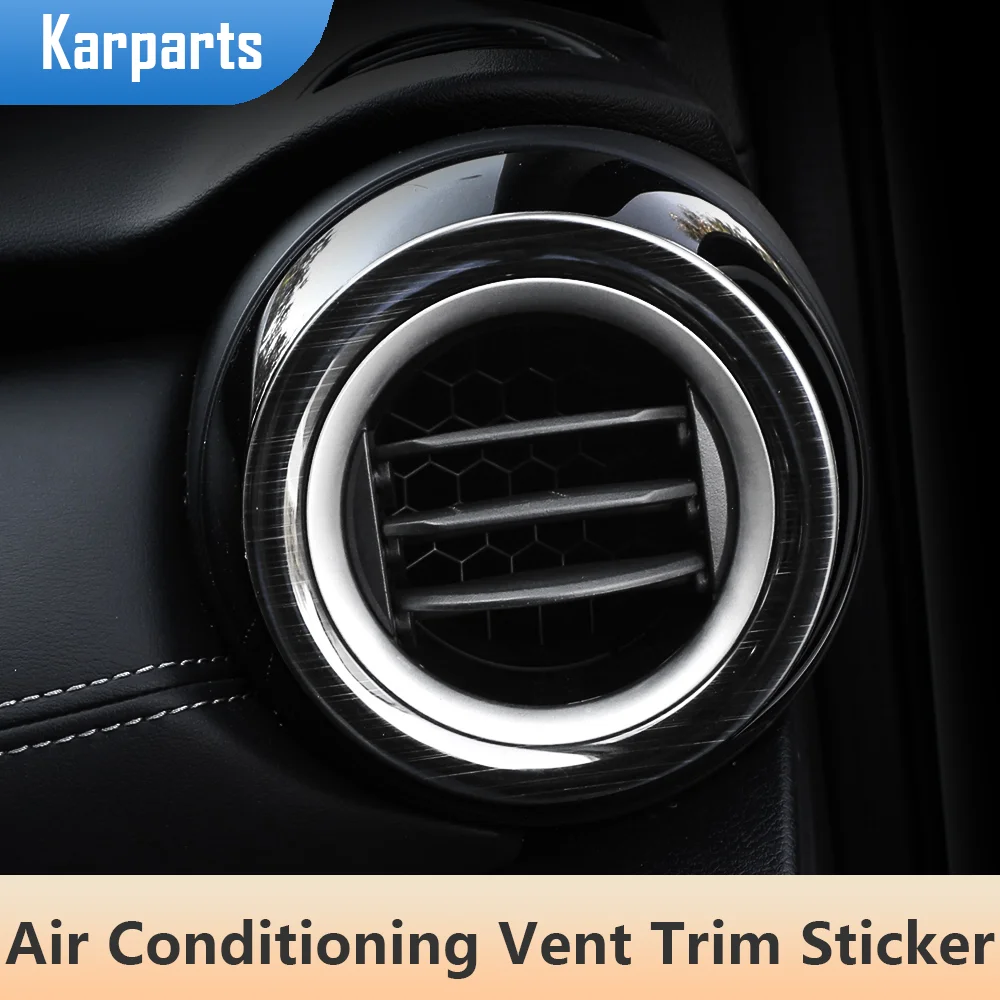 

2Pcs/Set Car Accessories for Nissan Kicks 2017 - 2021 Air Conditioning Vent Outlet Cover Trim Sticker Stainless Steel