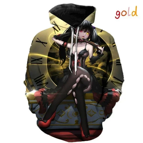 Осень-зима 2024 Аниме Токисака Кануза Толстовка В Уличном Стиле С 3D Принтом Для
