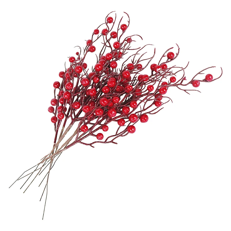 

5pcs Christmas Artificial Red Berry Foam Berries Xmas Party Branches Pendant Wreath Ornament New Year Gift DIY Home Decoration