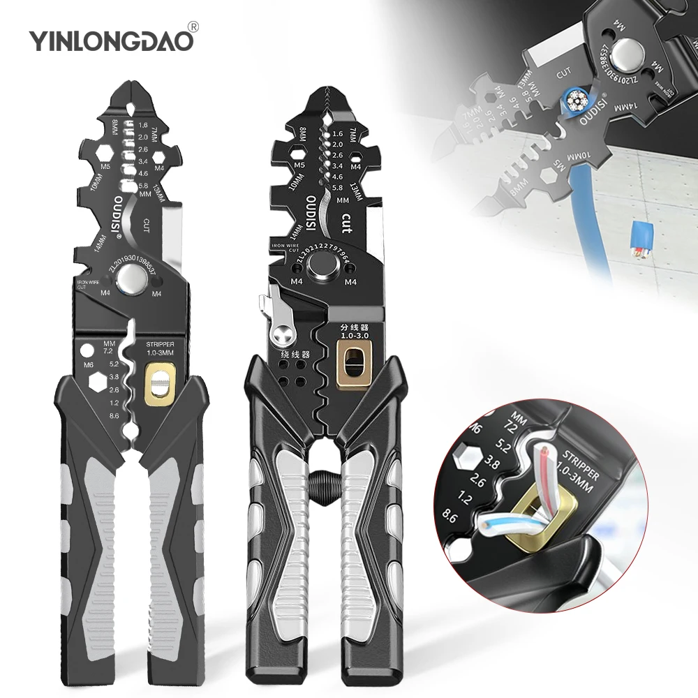 

25 in 1 Stripping Crimping Pliers Wire Stripper Multi Functional Ring Crimpper Electrician Peeling Network Cable Stripper