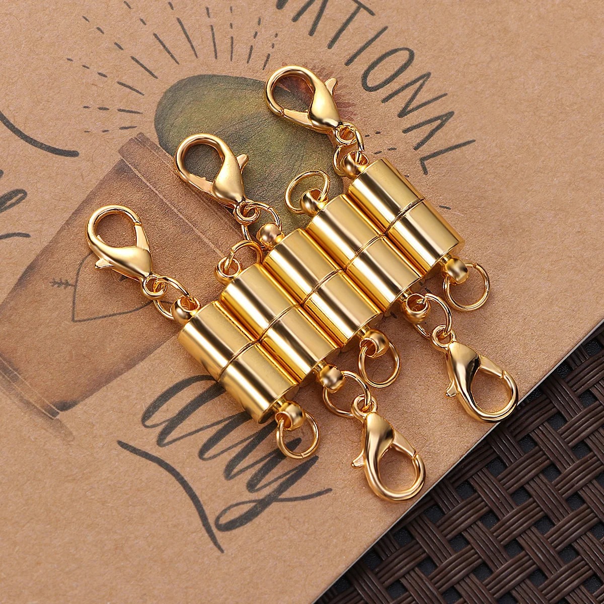 Healifty 10 шт. блестящие магнитные застежки серебряные и золотые застежки-омары с