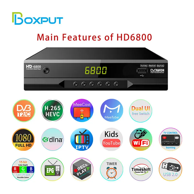 Цифровой ТВ-приемник DVB T2 C Full 1080P HD H.265/HEVC декодер телевизионная приставка с