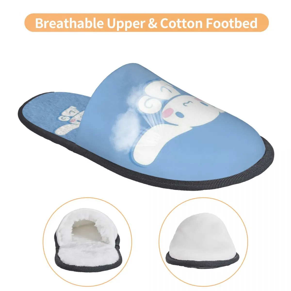 Женские Симпатичные кавайные домашние тапочки с принтом на заказ Уютные теплые