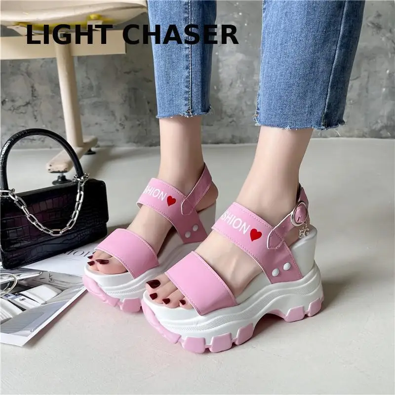 

Wedge Heel Sandals Women's Summer New Sponge Cake Thick Bottom Velcro Open Toe High Heel Sandals Platform Casual Sports Sandals