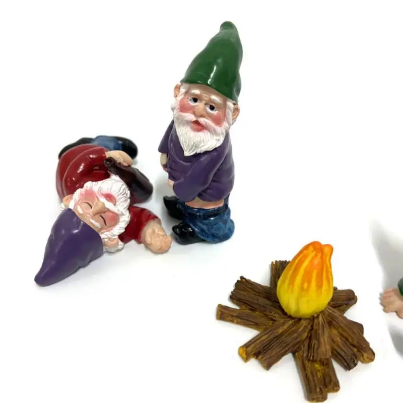 

3pcs Drunk Dwarf Garden Statue Resin Ornaments DIY Bonsai Decoration Desk Garden Decorations Sculpture Figurines