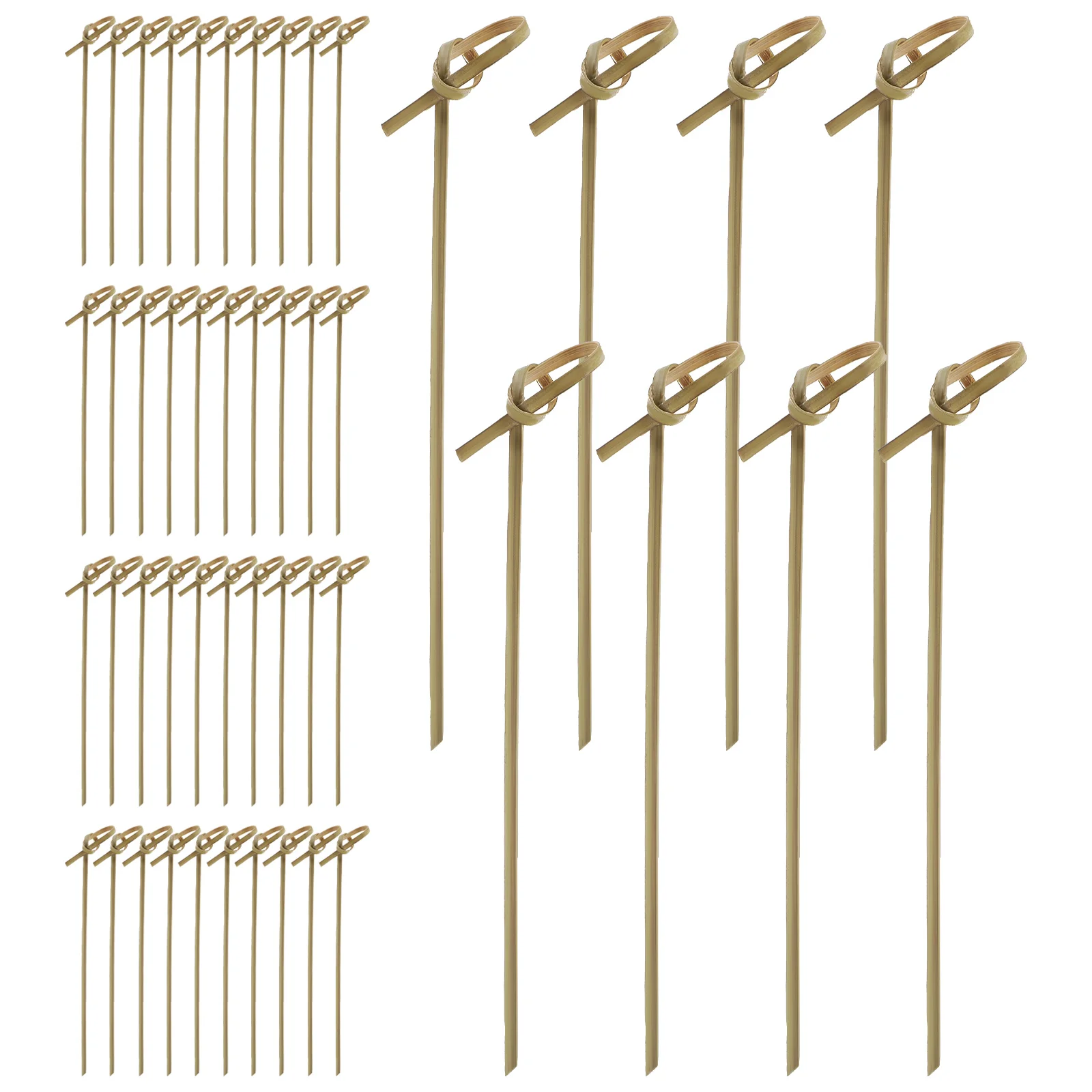 

100 Pcs Bamboo Stick Cocktail Sticks Drink Wooden Toothpicks Tie Appetizer Food Product Knotted Skewers Fruit