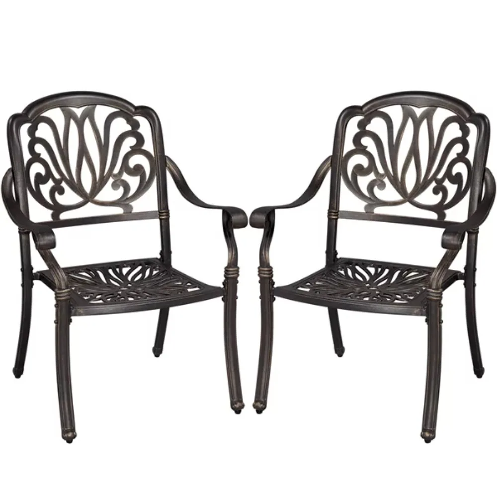 

SmileMart Antique Bronze Scroll Design Aluminum Outdoor Bistro Chairs, Set of 2