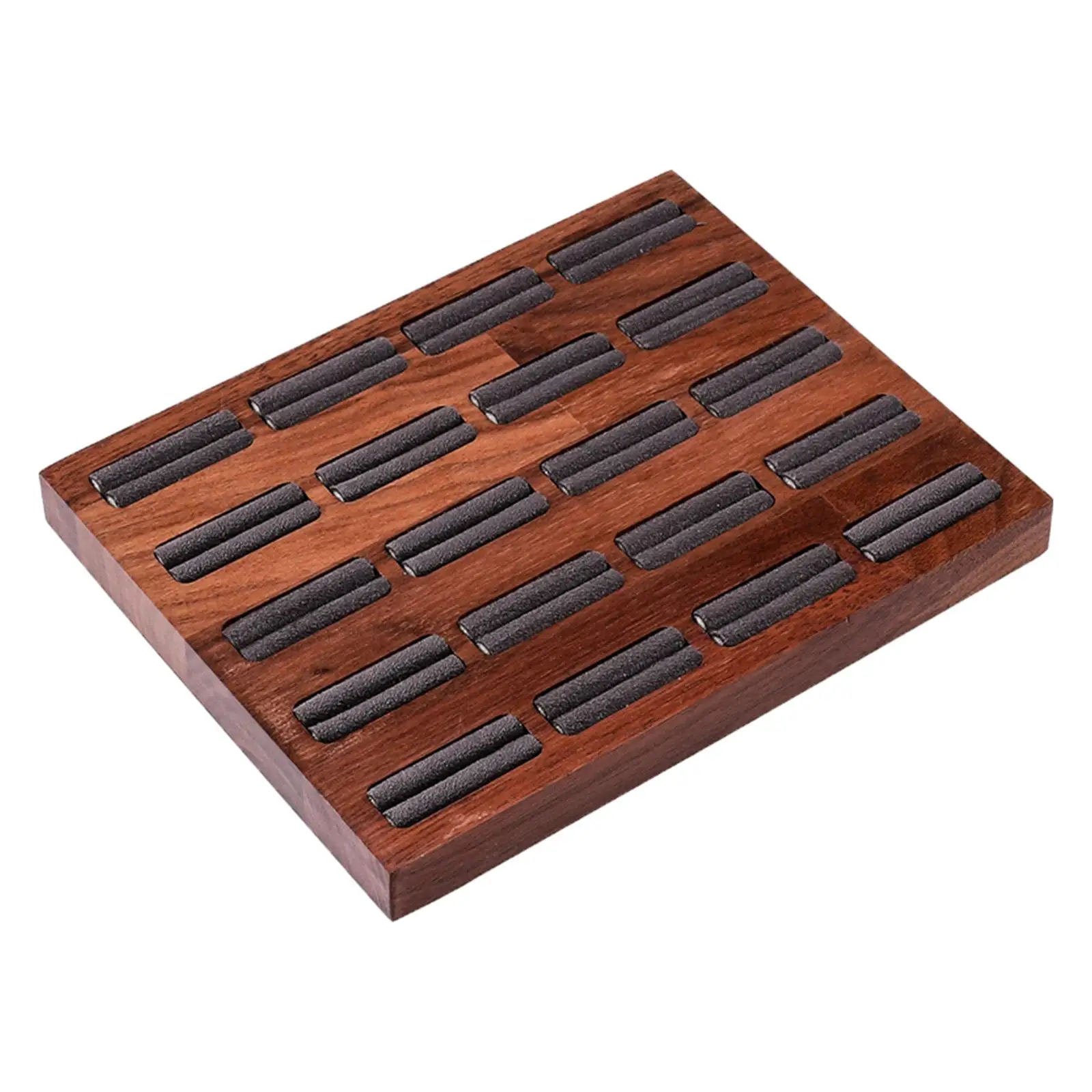 Wooden Tray 20 Slots Ornament Display Box Jewelry Display Sheet Ear Stud for Ladies Girls Dresser Bedside Table Bedroom