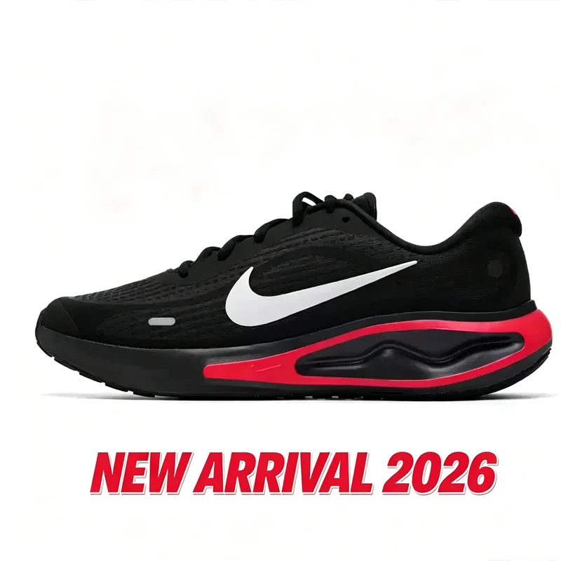 Фото Nike FN0228-013 2026 Новые мужские кроссовки для бега, черные, красные, с сетчатой подкладкой, превосходным сцеплением и светоотражающими элементами №1