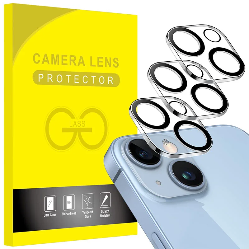 Camera Lens Protector for iPhone 14 13 12 11 Plus 9H Tempered Glass Anti-Scratch Anti-Spy Tempered Glass Film