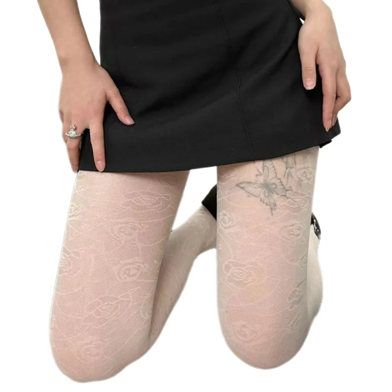 Женские элегантные чулки во французском стиле жаккардовые шелковые колготки с