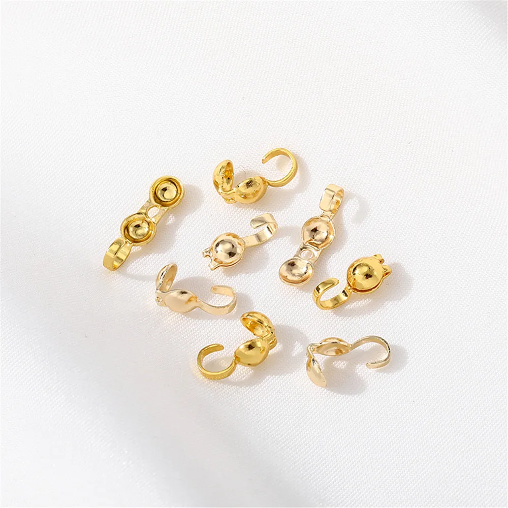 

14K gold wrapped buckle with hook closure buckle bean shaped buckle DIY handmade bracelet necklace headpiece accessory materials