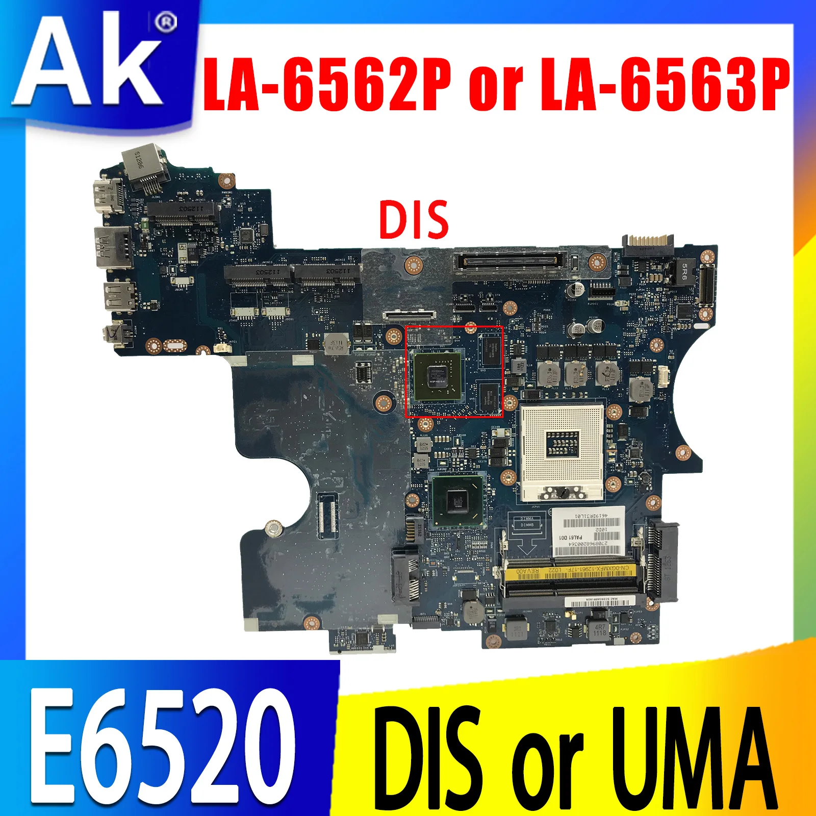 

CN-0FFR5G для ноутбука DELL Latitude E6520, материнская плата CN-0GXMFX DDR3 LA-6562P DIS или UMA