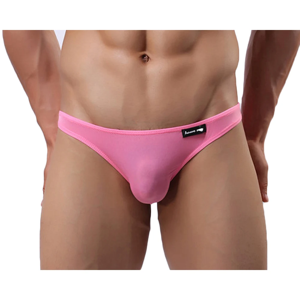 Men's Briefs Low Rise Ice Silk Bikinis Seamless Underwear Sexy Briefs