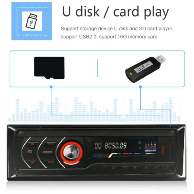 Автомобильный MP3 bluetooth FM плеер один 12 в 1 din стерео радио Aux вход приемник SD USB аудио