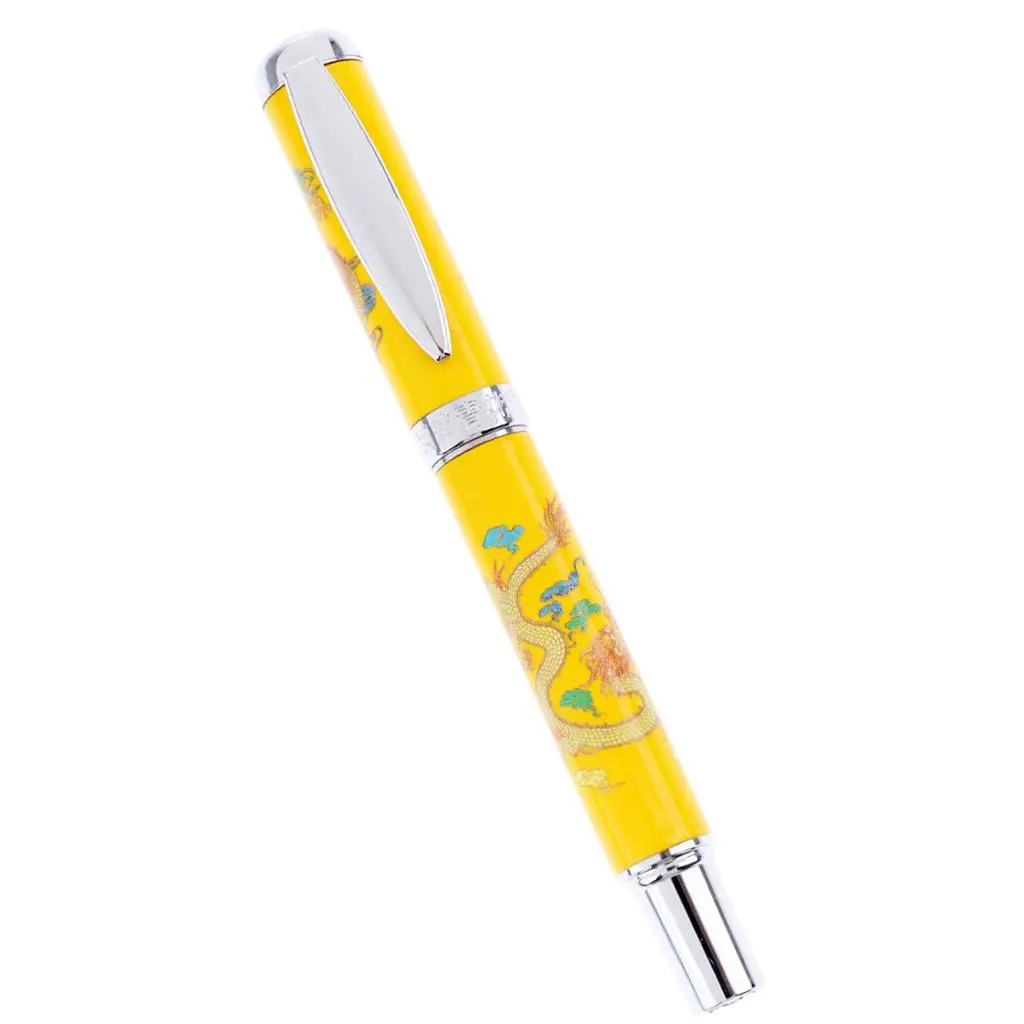 

Золотая перьевая ручка 0,7 мм перо изысканный подарок Креативный китайский дракон тотем
