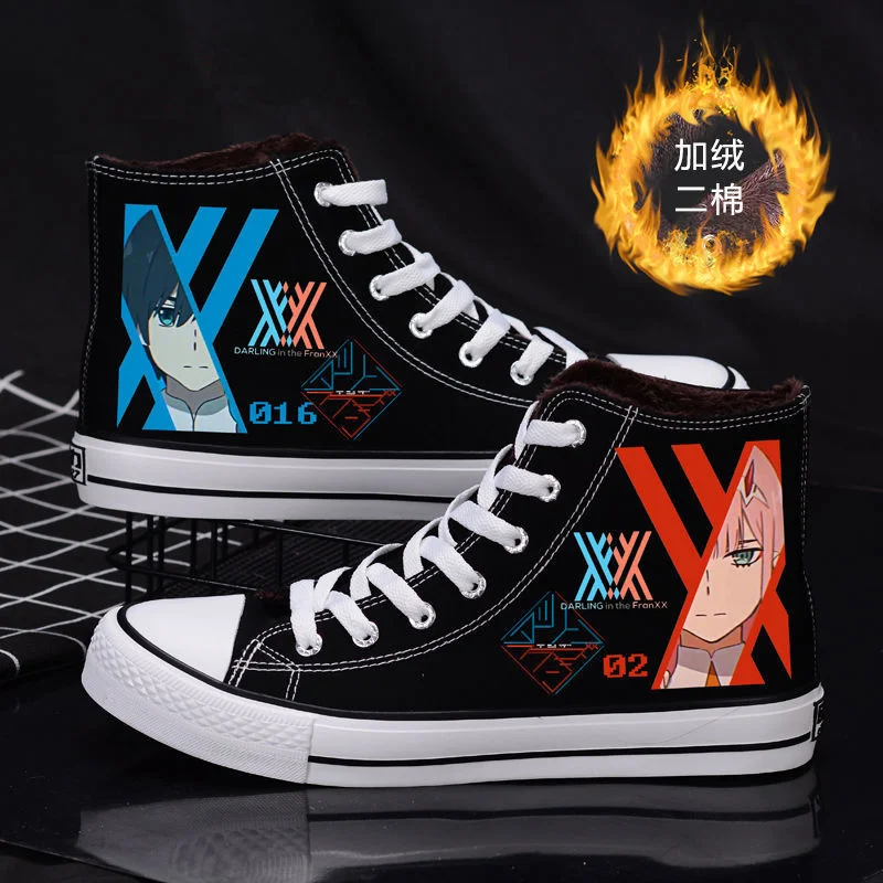 

Winter New National Team Darlin Ginthe Franxx Animation Surrounding Men's and Women's Casual Plush Canvas Shoes Anime Shoes