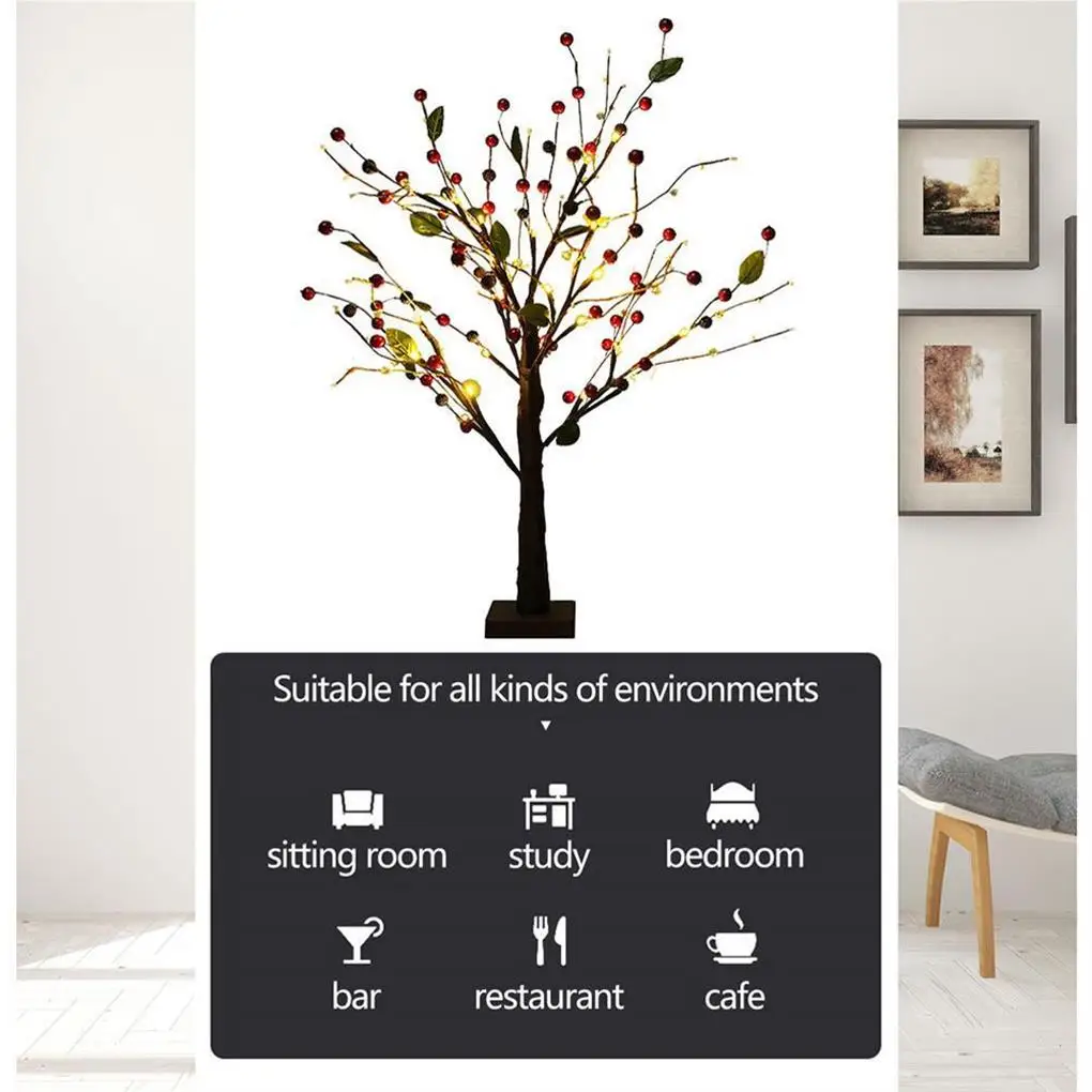 

Night Light Decor Lighting Tree Lantern Exquisite Household Bedroom Golden Warm Decorative Lamp Home Supplies Red