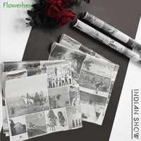 58cmx10y indian retro poster paper diy roll flower bouquet wrapping paper flower packaging newspaper flower shop arrangement