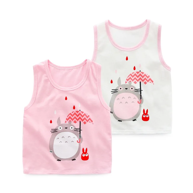 

3pcs/lot New Baby Kids Vest Combed Cotton Cartoon Printed Sleeveless Tanks Tops Underwear for Kids Boys Girls Vest Kids Clothes
