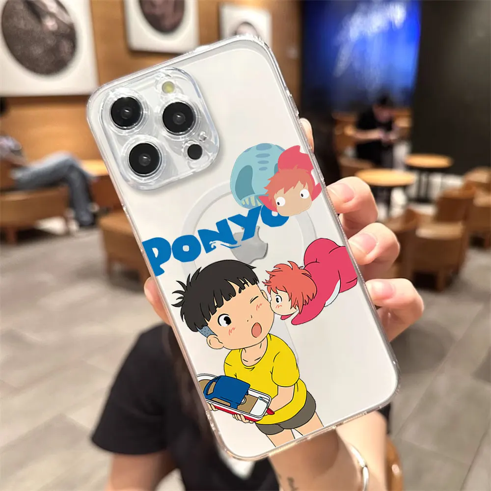 Милый чехол для телефона с рисунком P-Ponyos iPhone 12 11 13 14 15 16 Max Pro Plus прозрачный