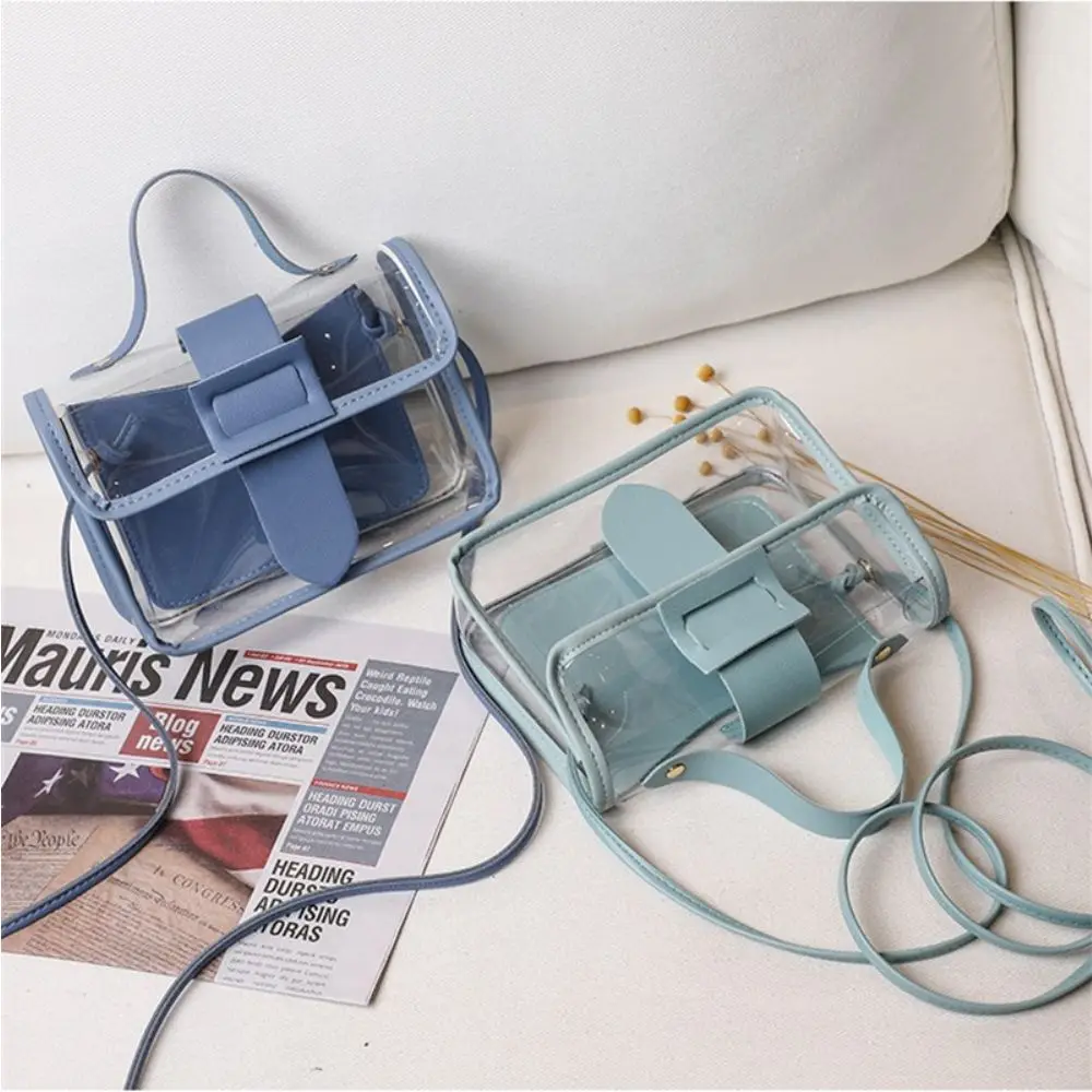 

Girl Transparent Mini Clutches Jelly Bag Ins Style Shoulder Messenger Small Square Bag Women Handbag Crossbody Bag