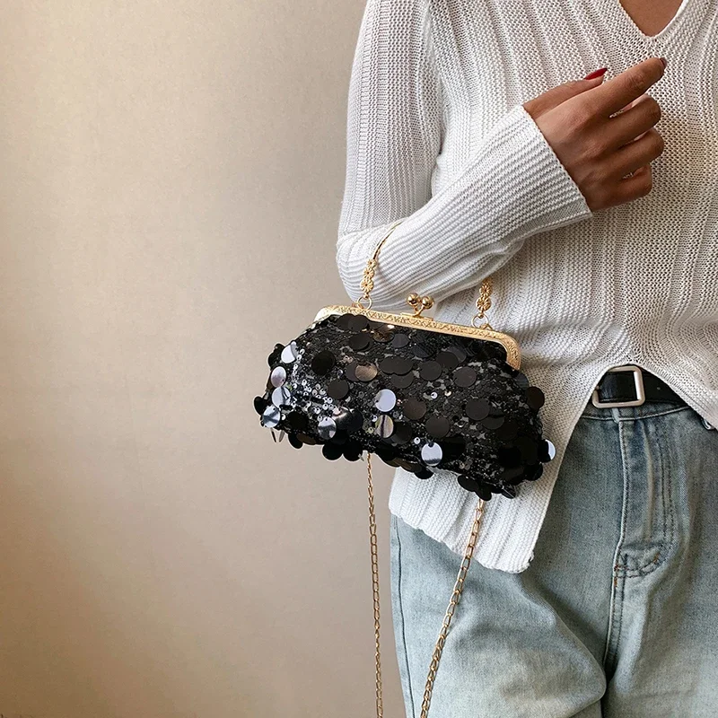 Серебряный клатч с блестками вечерняя сумка для женщин роскошная металлической