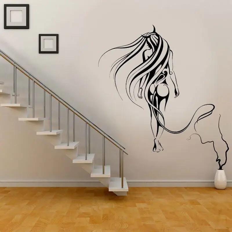 Голая сексуальная девушка Настенная Наклейка с абстрактным рисунком дьявола