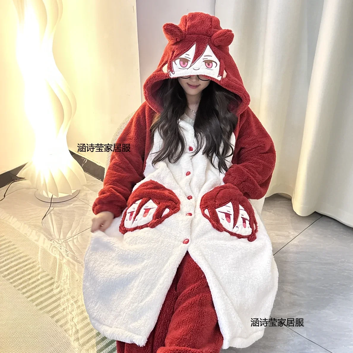 Ночной халат аниме Nagi Seishiro осенне-зимний утепленный брючный костюм из