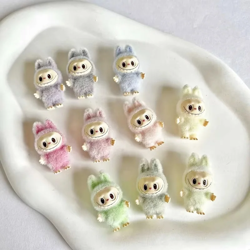 Новый мини-виниловый кулон Labubu украшение флокированная кукла милый периметр