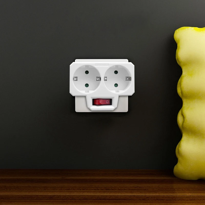 

Новый переходник, двойная вилка для розетки, двойная розетка с выключателем 3800 Вт для офиса, дома или путешествий, вилка европейского стандарта (2 шт.)