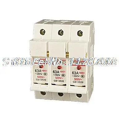 

RT18-63A 3 Poles 14x51mm Cylindrical Fuse Holder Base