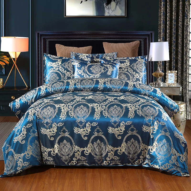 

Jacquard weave duvet cover euro bed set for home double textile luxury pillowcases bedroom comforter 220x240 sheetless