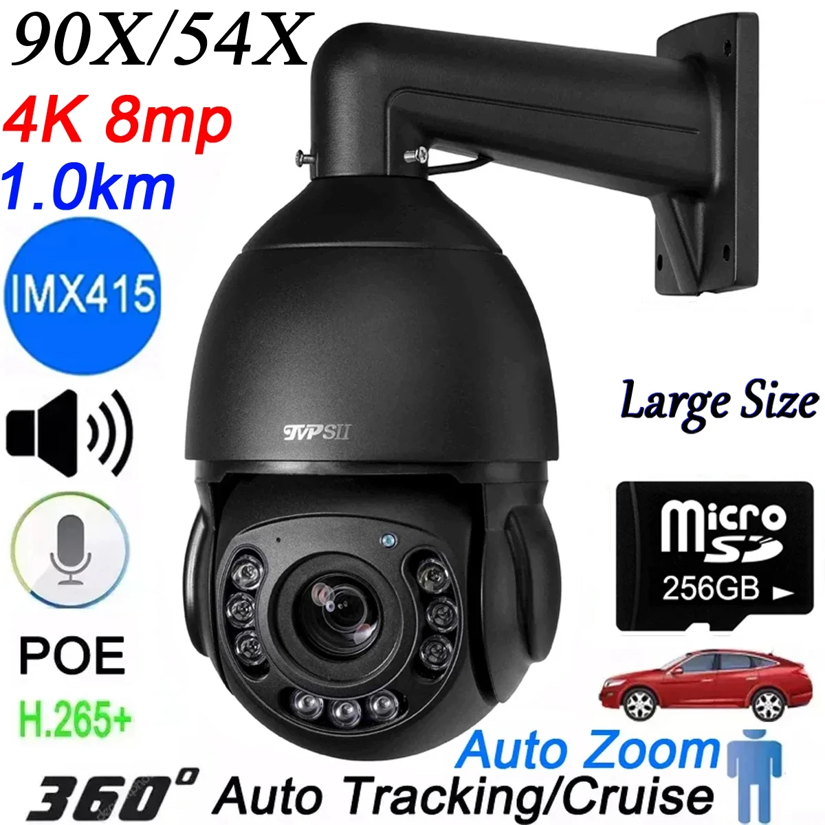 Камера видеонаблюдения черная с автослежением