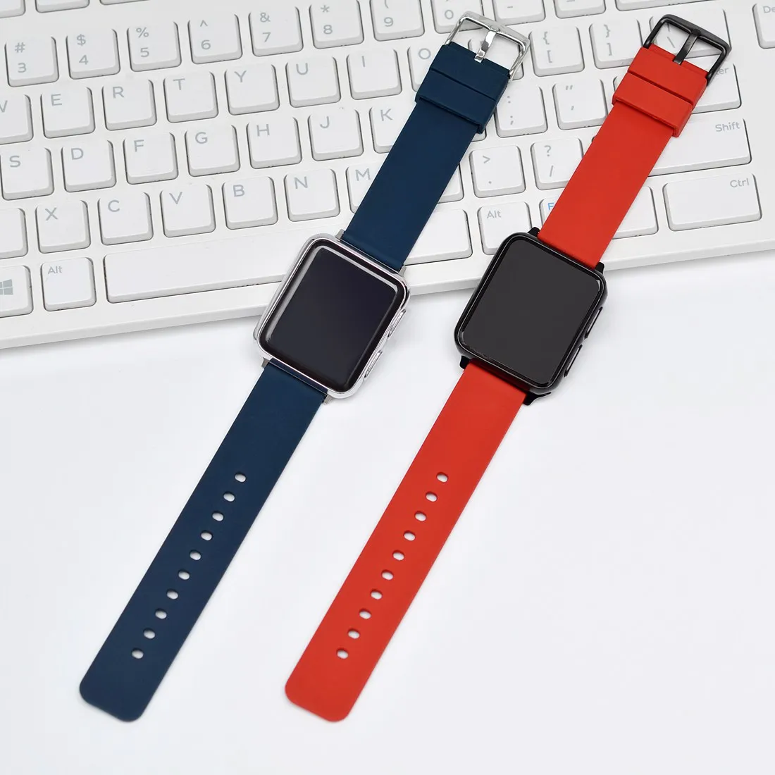 WOCCI Watchband 14mm 18mm 20mm 22mm 24mm Silicone Sport Watch Strap Men Women Replecement Band Rubber Bracelet Stainless Buckle