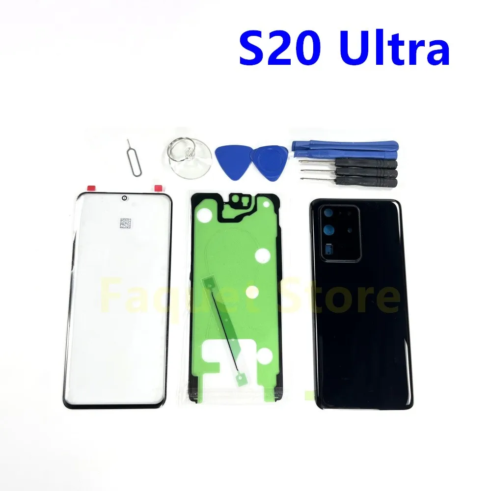 

Для SAMSUNG Galaxy S20 Ultra G988 G988F G988B/DS задняя крышка батарейного отсека задняя стеклянная крышка корпуса S20U Передняя Сенсорная панель внешняя линза