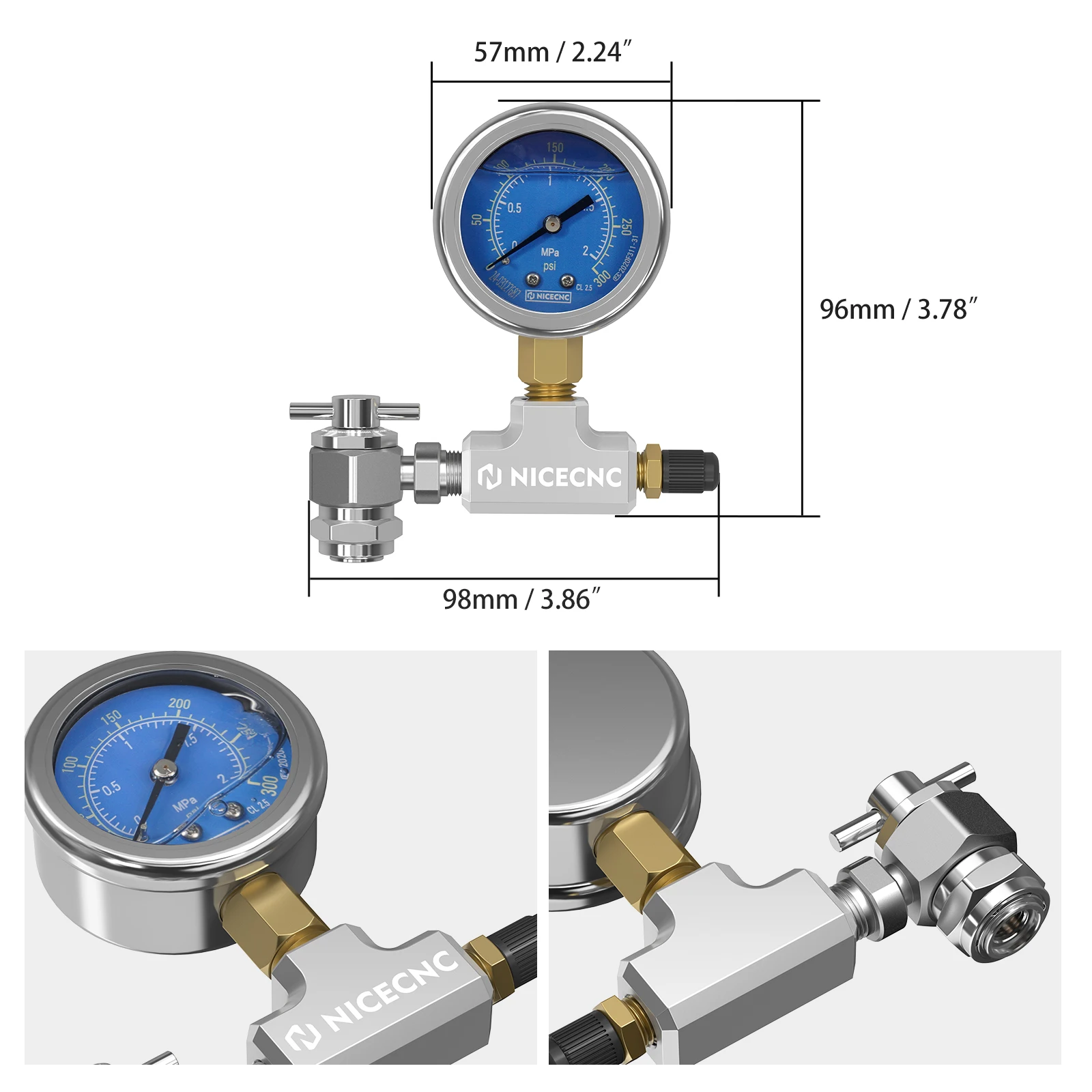300PSI инструмент для наполнения азотом Schrader Valve Shock KTM Honda Suzuki Kawasaki Yamaha YZX Polaris CanAm Arctic