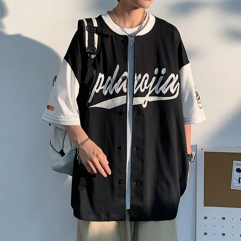 Мужская футболка с вышивкой Privathinker кардиган бейсбольная рубашка коротким