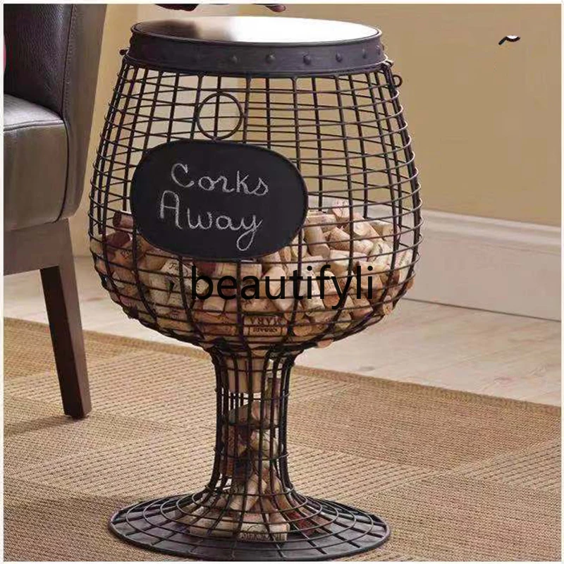 Креативный металлический кованый железный высокий красный бокал для вина