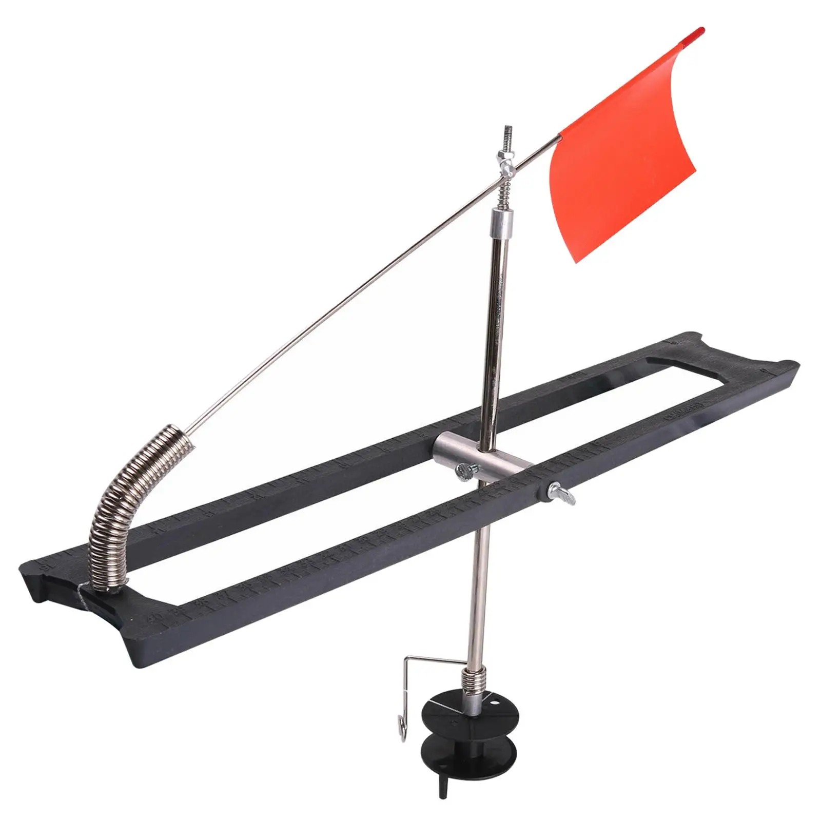 

Tip Ups Ice Fishing Rail Style Foldable with Orange Flag Rail Tip-Up Ice Rod Gadget