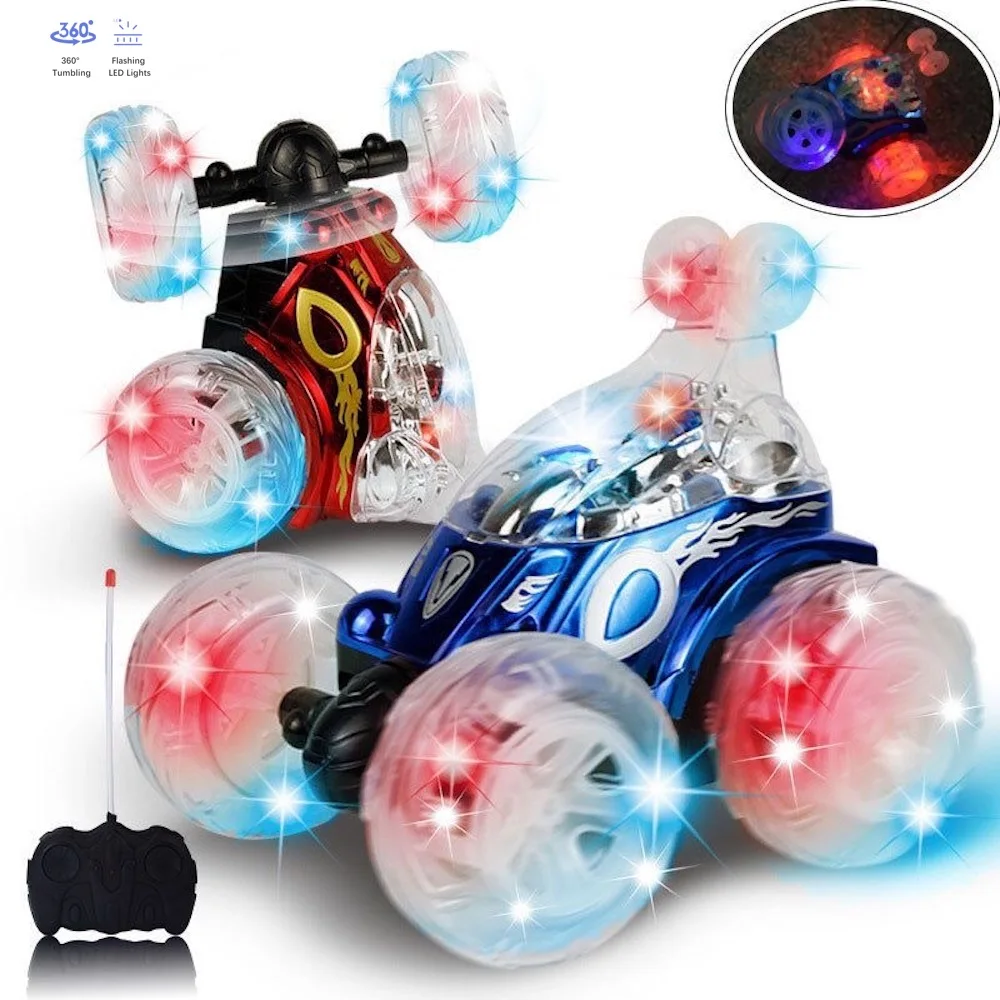 

Remote Control Stunt Car RC Car Four-wheel Drive with Music Flashing LED Lights 360° Tumbling Off-road Twist Car for Kids Gifts