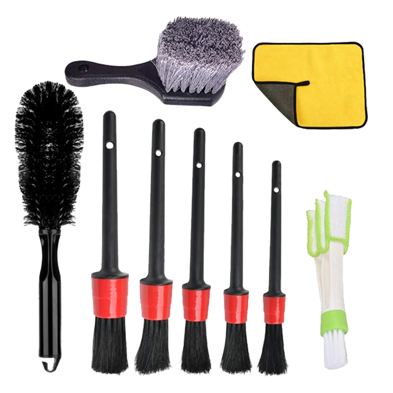 

9pcs Engine Cleaning Tool Multifunctional Car Detailing Brush Set Handheld Interior Exterior Wheel Universal Reusable Soft