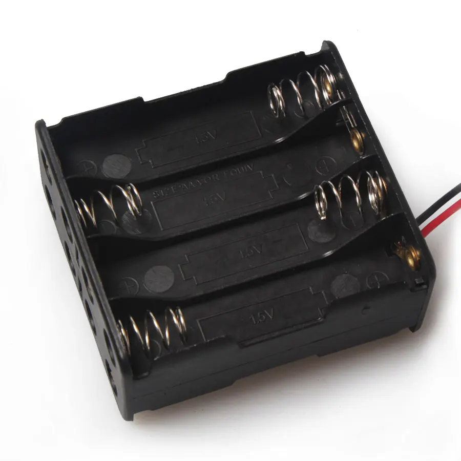 

100PCS/lot Wholesale 8*AAA Battery Holder Box Case 8-cell AAA Pack With Wire Leads Battery Box AAA Model