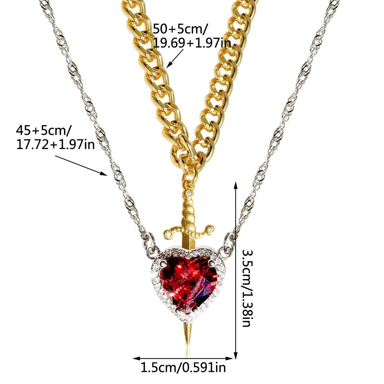 2025 комплект ожерелья с подвеской в форме сердца для пары украшение любви модное